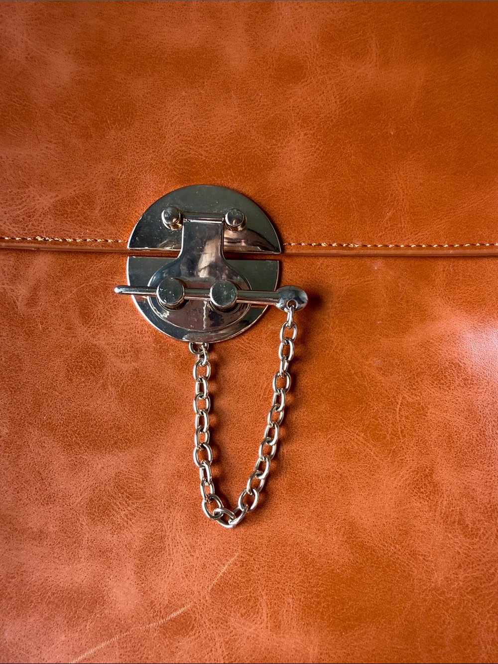 Vintage Tan Leather Crossbody Satchel -Bags - Picture 3 of 16